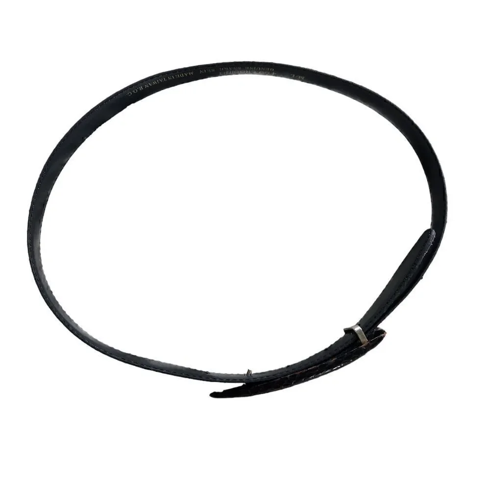 Fob Trading Snakeskin Belt Black M L 24-28 inch Skinny